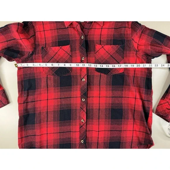 Natural Reflections Flannel Shirt Womens L Red Black Buffalo Check Plaid Outdoor - Picture 4 of 9
